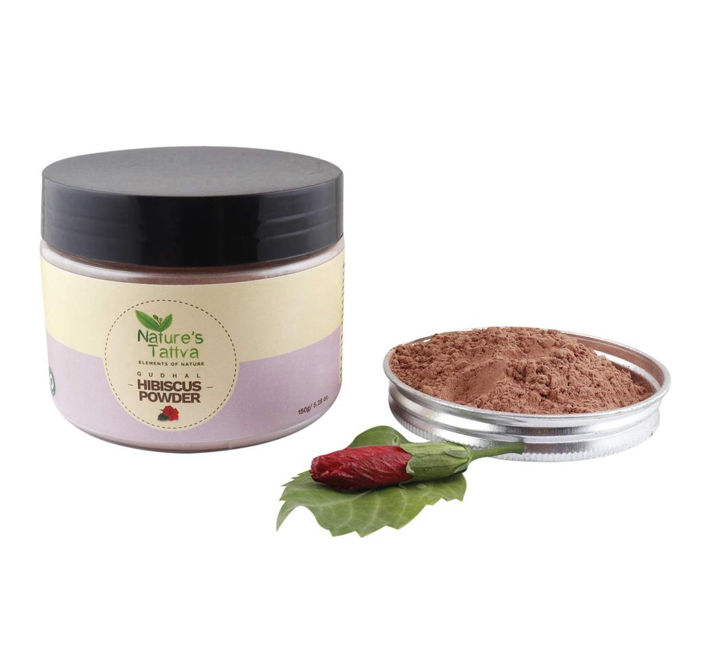 Порошок Гибискуса: для молодости кожи (150 г), Gudhal Hibiscus Powder,  Nature's Tattva