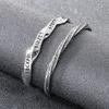 Retro Mobius Twist Rune Pattern Titanium Steel Viking Men's C-Shape Bracelet