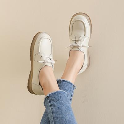 Кроссовки из натуральной кожи женские новые женские мокасины на шнуровке повседневные плоские туфли на подошве из коровьих сухожилий женские