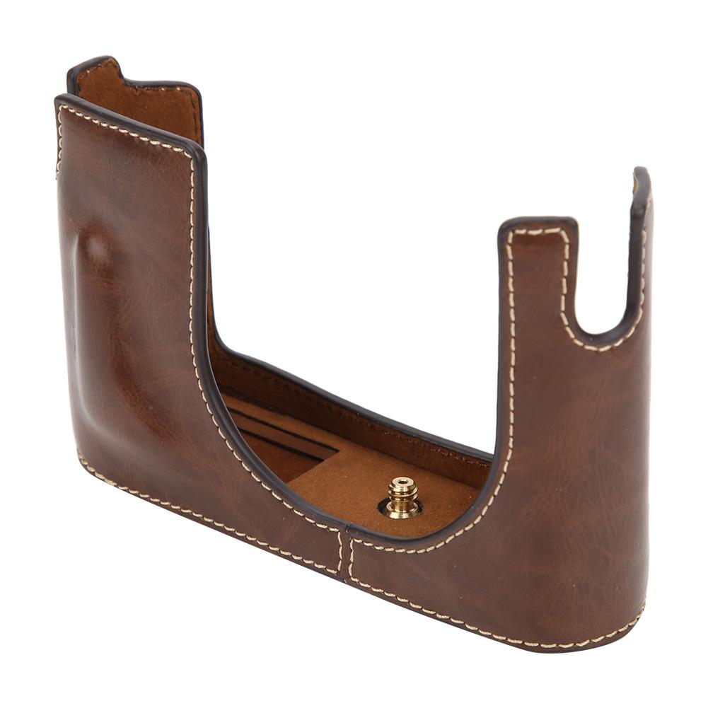 Чехол из искусственной кожи, защитный чехол на половину корпуса для камеры Leica Q, coffee