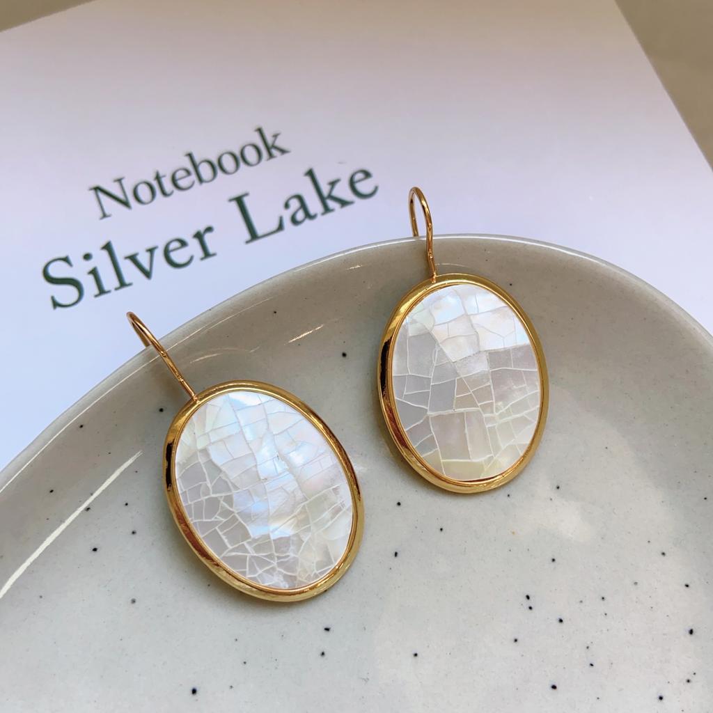 Высококлассные французские ретро серьги-ракушки, женские геометрические овальные темпераментные, нишевые и холодные, преувеличенные серьги, легкая роскошь