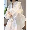 French-Style Women's White Sunscreen Cotton & Linen Long-Sleeve Summer Cardigan Top.