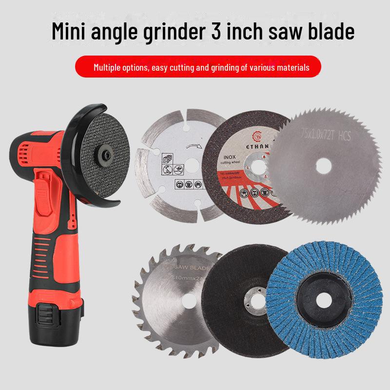 Мини-лезвие для угловой шлифовальной машины 3 дюйма - отрезной диск 75 мм для дерева, металла и плитки, внутреннее отверстие 10 мм