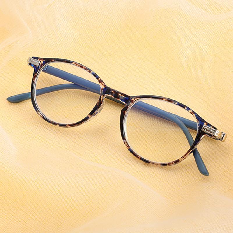 1915 Anti-Blue Glasses Women'S Retro Oval Frame Ultra-Light High Definition Reading Glasses For The Elderly