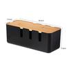 Bamboo and Wood Cover Wire Storage Box Seven-hole Desktop Hub Box Cable Box Plug-in Board Charger Data Cable Storage