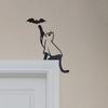 Halloween Door Topper Metal Cat Skull Witch Castle Halloween Door Wall Corner Decor Frame Sign Holiday Home Decoration