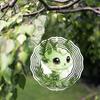 Green White Animal Wind Chime 10 Inch Metal Wind Spinner Decor for Indoor Outdoor Garden Patio Room Festival Holiday Gift No Electricity Needed