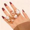 TEMU hot sale new luxury micro-inlaid zircon set ring European and American women's bow set ring set