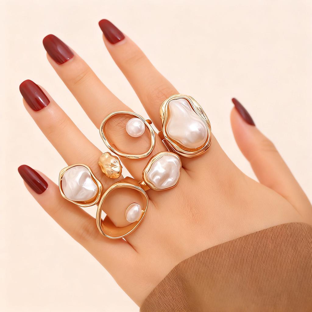 TEMU hot sale new luxury micro-inlaid zircon set ring European and American women's bow set ring set