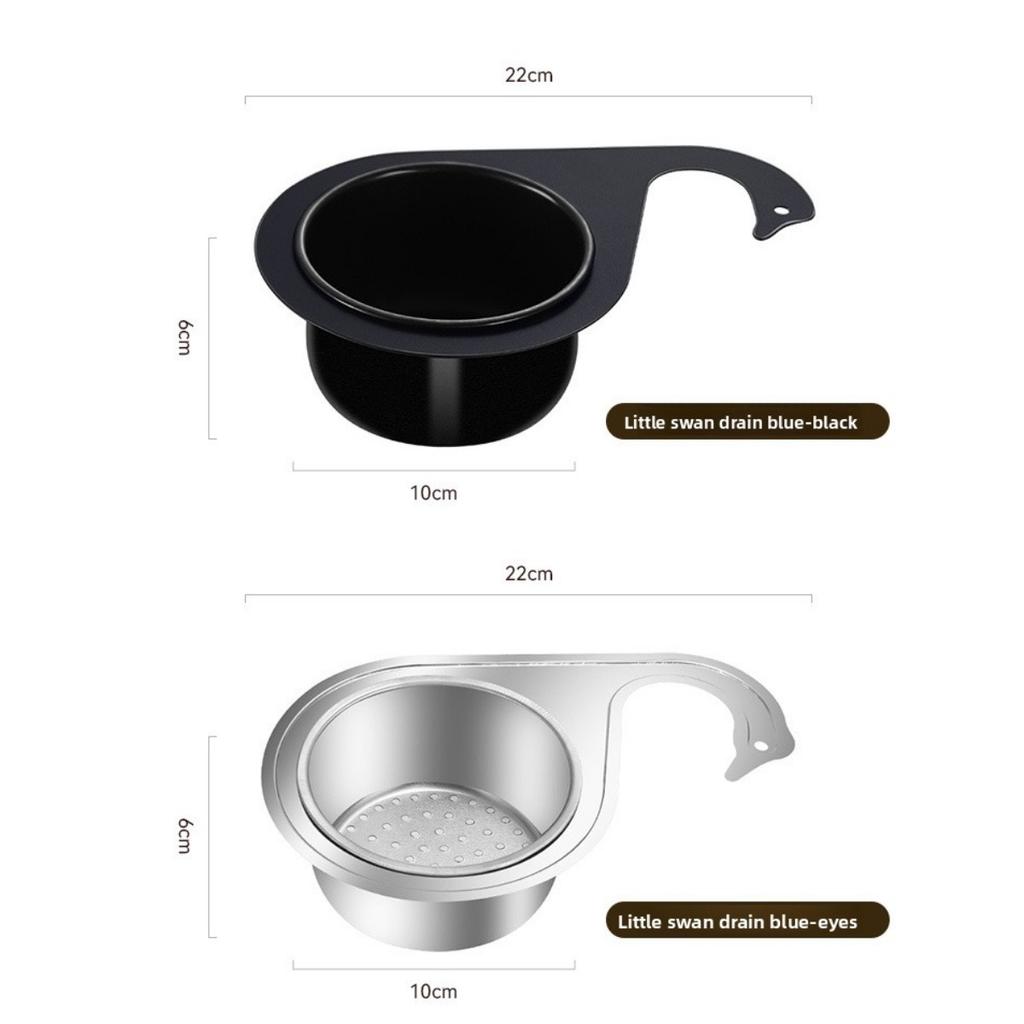 Stainless Steel Swan Drain Basket, Household Kitchen Hanging Drain Rack, Dry Wet Separation Storage Rack, Sink Filter Rack