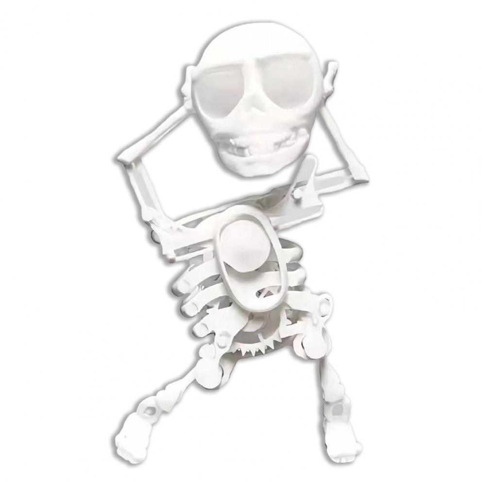 Funny Wind-up Dancing Skeleton Toy No Need Battery Kids Toddlers Desktop Mini 3D Print Shaking Skull Doll Spring Clockwork Toy
