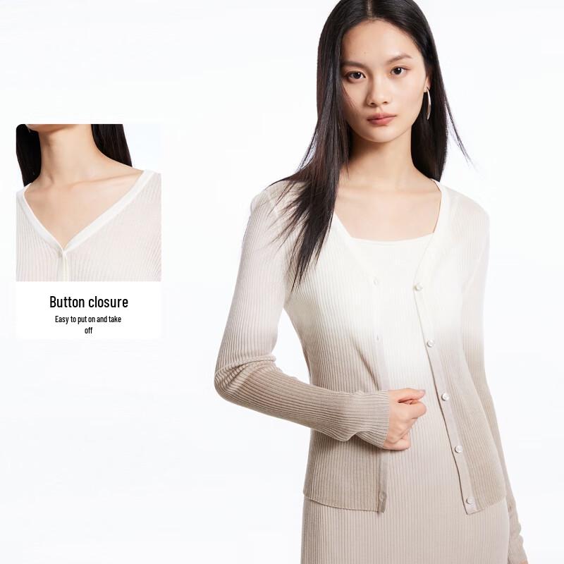 Veromoda Женский вязаный кардиган с градиентным V-образным вырезом