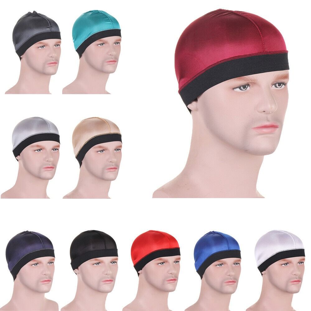 Сплошные цветные мужские шляпы Durag, дышащая многоцветная кепка Durag, капот, волнистые кепки, мужские
