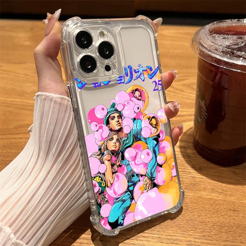 Чехол-подушка от падения с четырьмя углами J-JoJo's Bizarre Adventure для iPhone 17 Air 16 15 14 Plus 13 12 11 Pro Max XS Max X XS