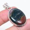Natural Bloodstone Gemstone 925 Sterling Silver Jewelry Pendant 1.77" F9w19