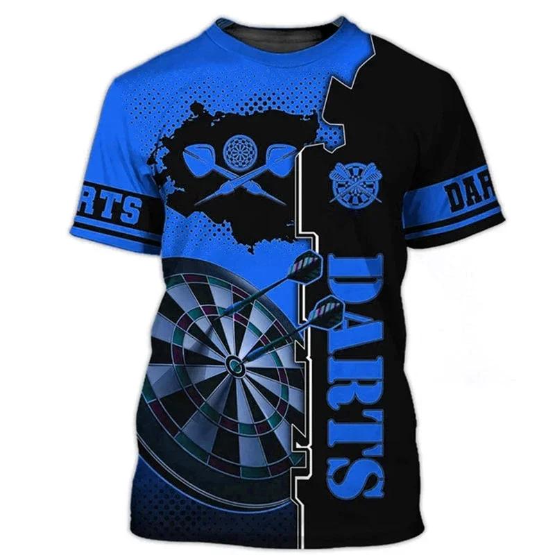 Darts Game T-shirt 3D Print Summer Men Women Short Sleeve T Shirts Streetwear O-neck Dart Turntable Fashion Unisex Clothing
