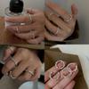 Elegant S925 Silver Adjustable Ring In Geometric Pattern For Trendy Women