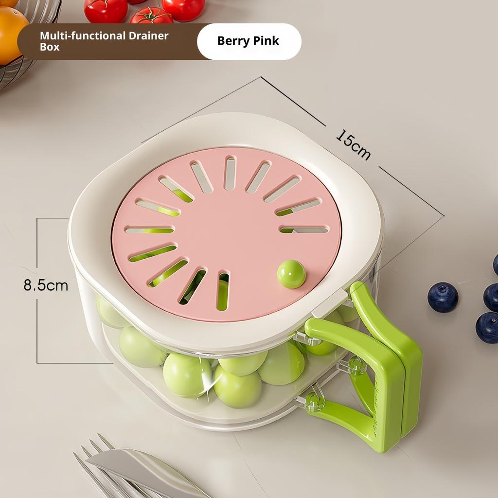 Многофункциональная складная ручка Кухонная корзина для слива Воронка для мытья фруктов и овощей Корзина для хранения Свежий контейнер для хранения в холодильнике Таз для фильтрации воды