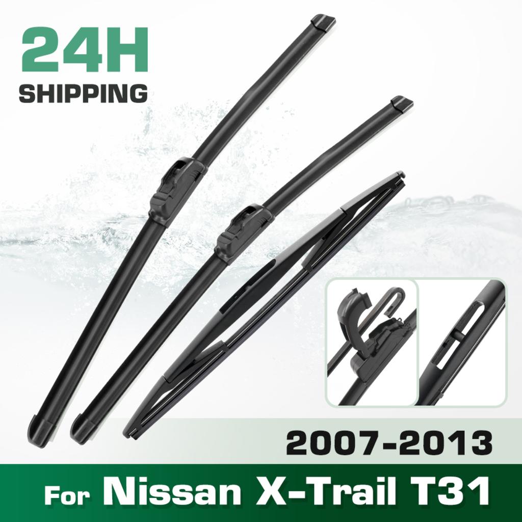 For Nissan X-Trail T31 2007-2013 2008 2009 2010 2011 2012 Wiper Front&Rear Wiper Blades Windshield Windscreen Window 24"+16"+14