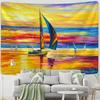 Sailing Boat Oil Painting Tapestry Wall Hanging Art Tapiz Hippie Bohemian Style Aaesthetics Room Home Decor