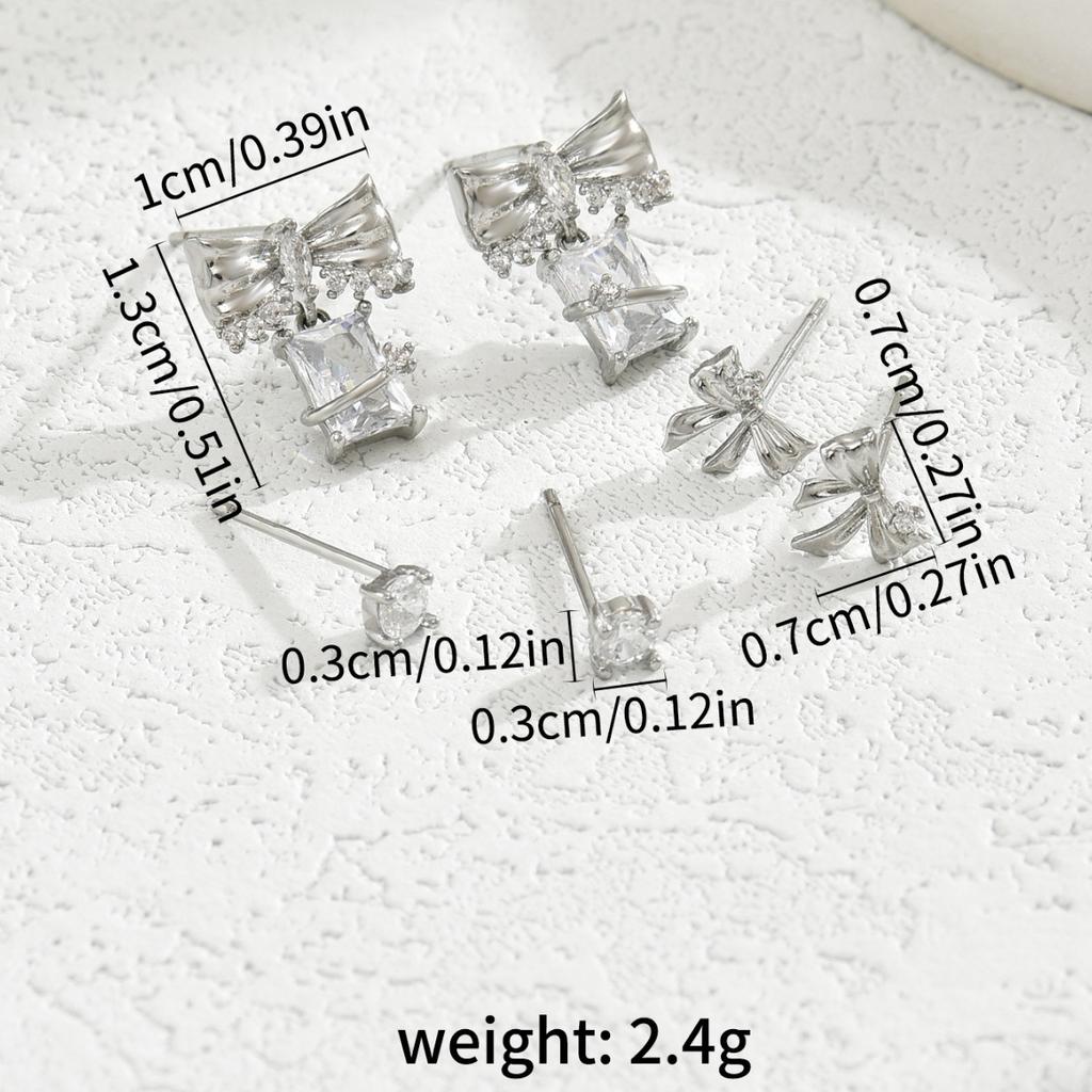 Оригинальный дизайн свежие серьги-бантики женский костюм литературный ретро дизайн серьги-гвоздики с цирконом