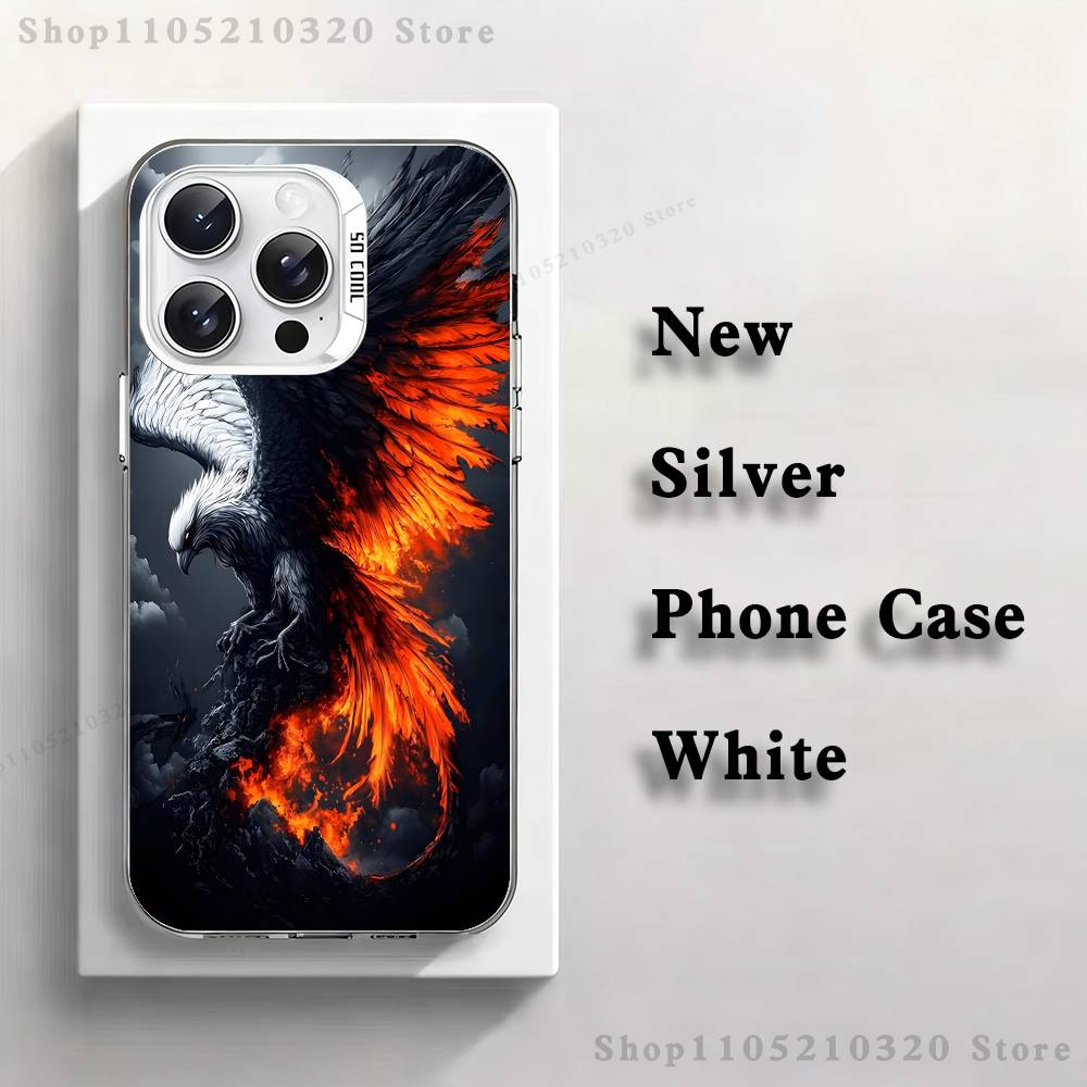 Cool Animal Eagle Art Phone Case For iPhone 17,16,15,14,13,12,11,Pro,Max,Plus,E,Air,Mini White Tpu Cover
