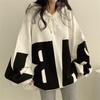 Fashion Women's Casual Hooded Sweatshirt Loose Pullover Top Student Letter Print