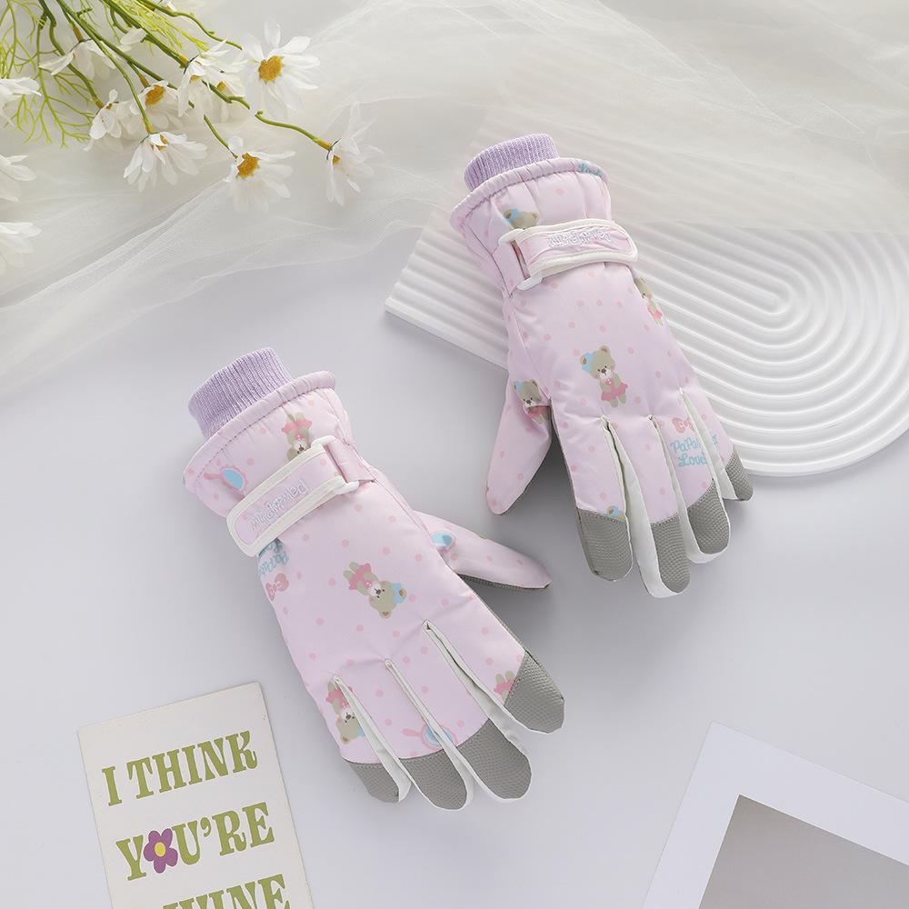 Женские лыжные перчатки на зиму плюс бархатные уличные велосипедные альпинистские утолщенные водонепроницаемые ветрозащитные холодные теплые перчатки