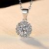 New Snowflake 0.5 Carat Moissanite Diamond 100% 925 Sterling Silver Luxury Sparkling Flower Pendant Necklace Women's Jewelry