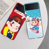 F-Fujiya M-Milky P-Peko C-chan Мультяшный Чехол для Телефона для Samsung Z Flip 7 6 5G Galaxy Z Flip 5 4 3 Черный Жесткий Чехол Роскошный ПК