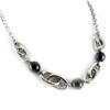 [K9373] - Silver-black 'Choreography' Steel Necklace - 45 Cm 9 Mm (ceramic)