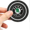 AAFM1 1/2/4Pcs Car Coaster Water Cup Mat Non-Slip Pad Accessories For Skoda Rapid Scala Kodiaq Fabia Kamiq Karoq Octavia 2 3 A5 A7 VRS