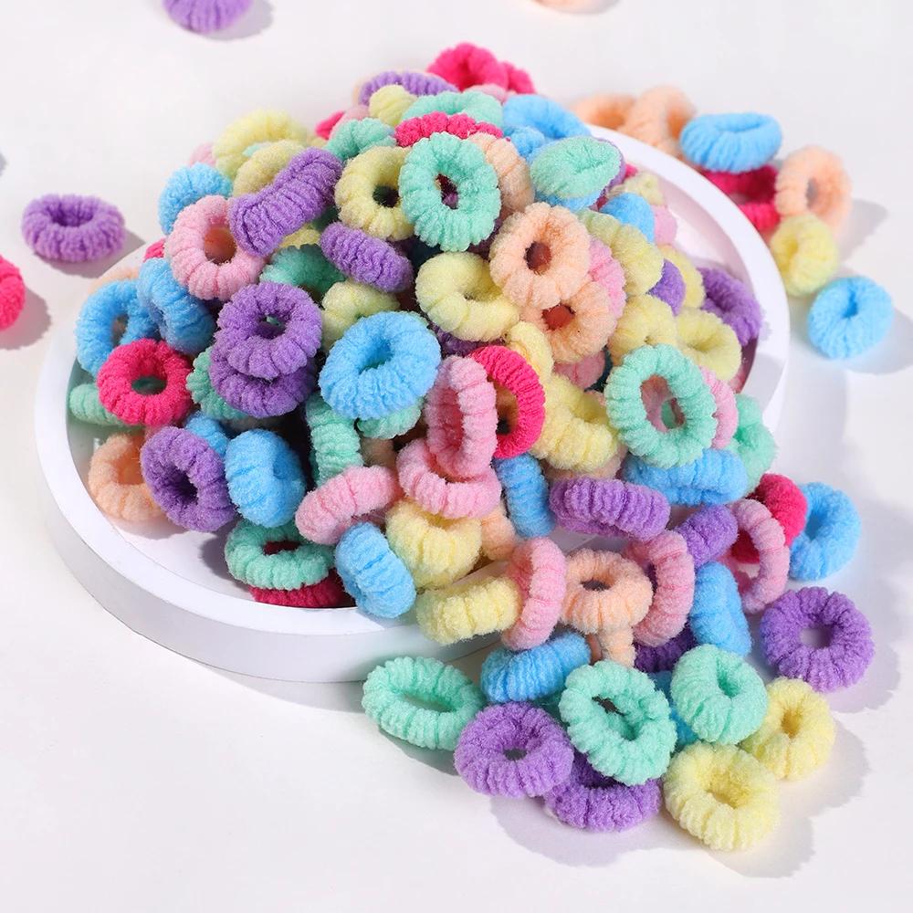 50/100 шт. Детские разноцветные резинки для волос, эластичные резинки для волос, волнистые скранчи для волос, аксессуары для волос для маленьких девочек, милая веревка для волос