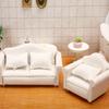 1:12 Miniature Sofa Model Figurine For Doll House With Wooden Frame And Soft Fabric Cover For Realistic Scene Decoration