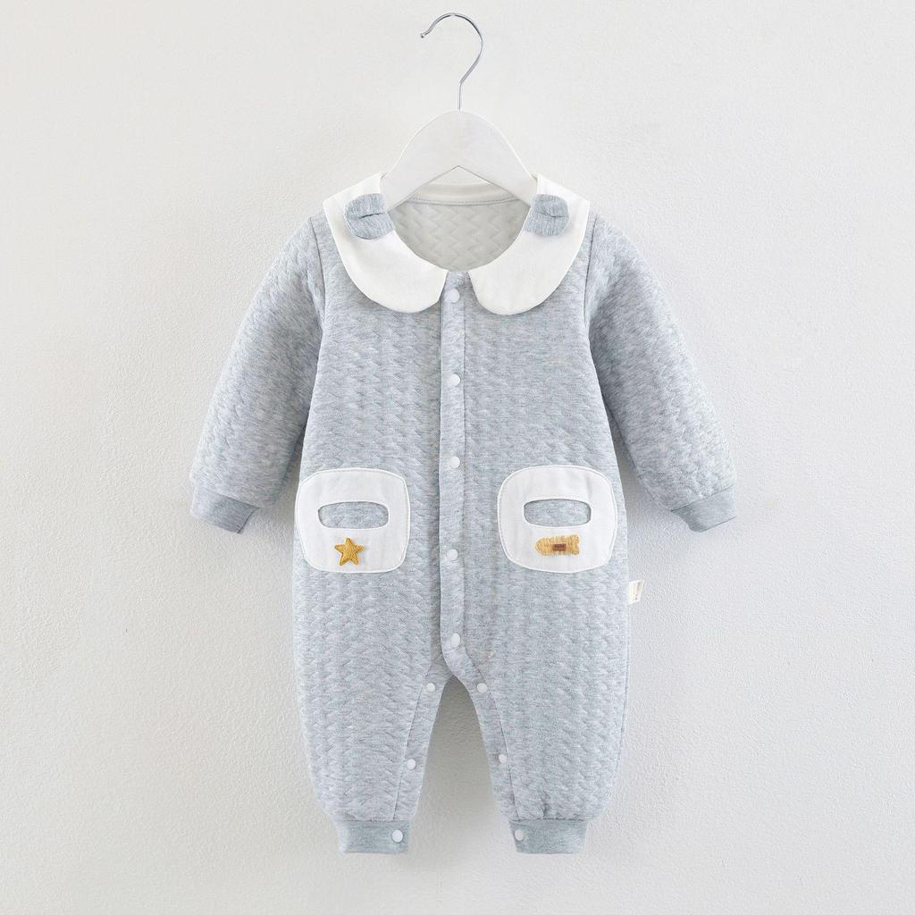 Baby Jumpsuit: Quilted, Warm Cotton Suit for Newborns (Spring, Autumn, Winter)