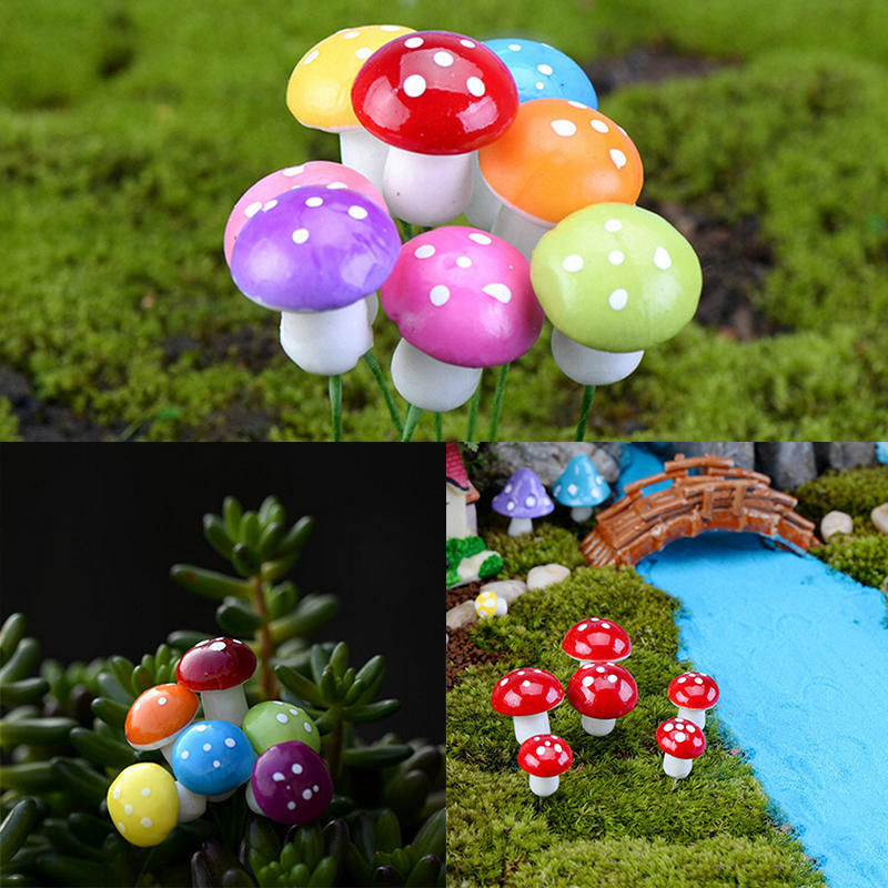 Мини-цветной грибной садовый декор, мини-цветочный горшок, кукольный домик для феи своими руками