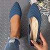 Women's Pointed Toe Flat Shoes Solid Color Knitted Slip On Shoes Casual Breathable Flats Women Flat Loafers Comfort Ladies Shoes
