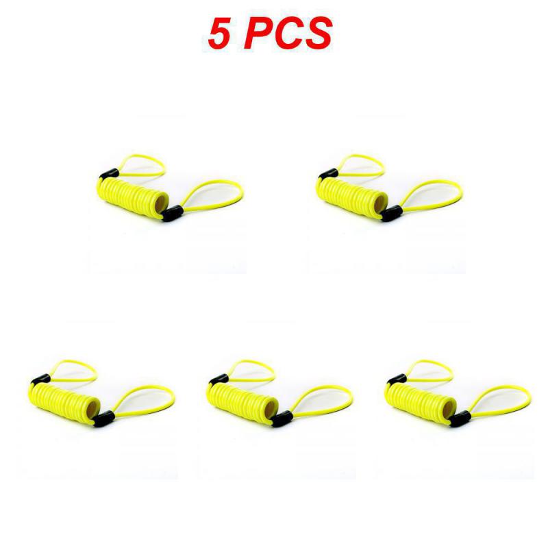 5Pcs 150CM Motorcycle Brake Disc Lock Scooter Reminder Cable Bicycle Spring Rope Bag Anti-Theft Cable Protection Alarm Locks