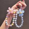 INS Candy Color Mobile Phone Lanyard Wrist Strap Women Girls Korean Beaded Flower Bracelet Anti-lost Case Bags Keys Pendant
