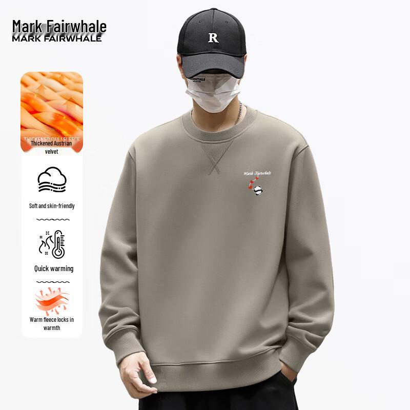 Mark Hua Fei Men's Fleece-Lined Crew Neck Sweatshirt