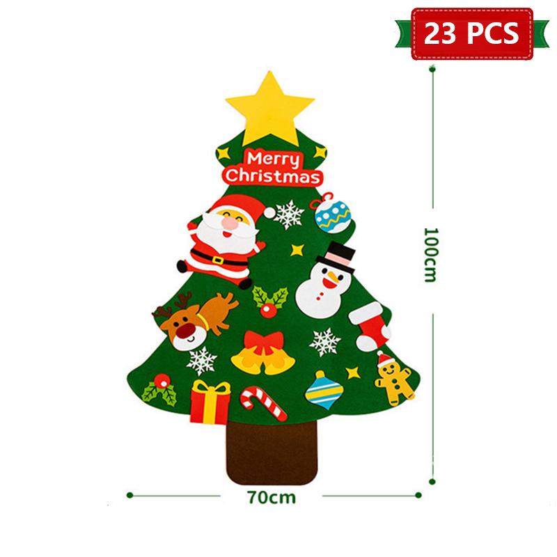Do-It-Yourself Felt Christmas Tree Set Christmas Decorations Xmas Wall Hanging Ornaments Gifts For Kids Christmas Home Door Decorations