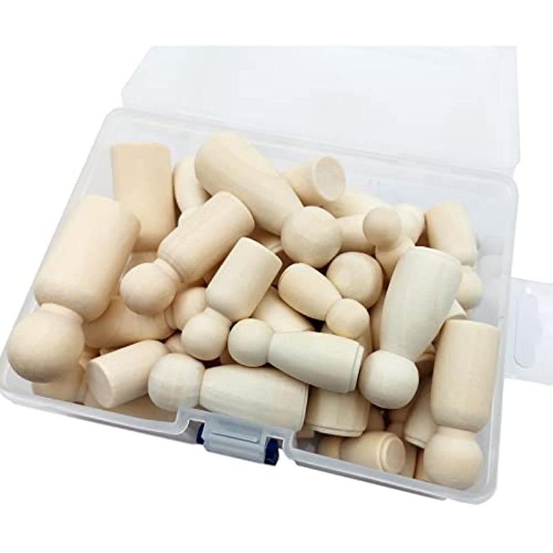 50 шт./кор. расписная деревянная фигурка, деревянные куклы на колышках, 35-65 мм, деревянные декоративные куклы «сделай сам», люди, художественные ремесла, куклы на деревянных колышках