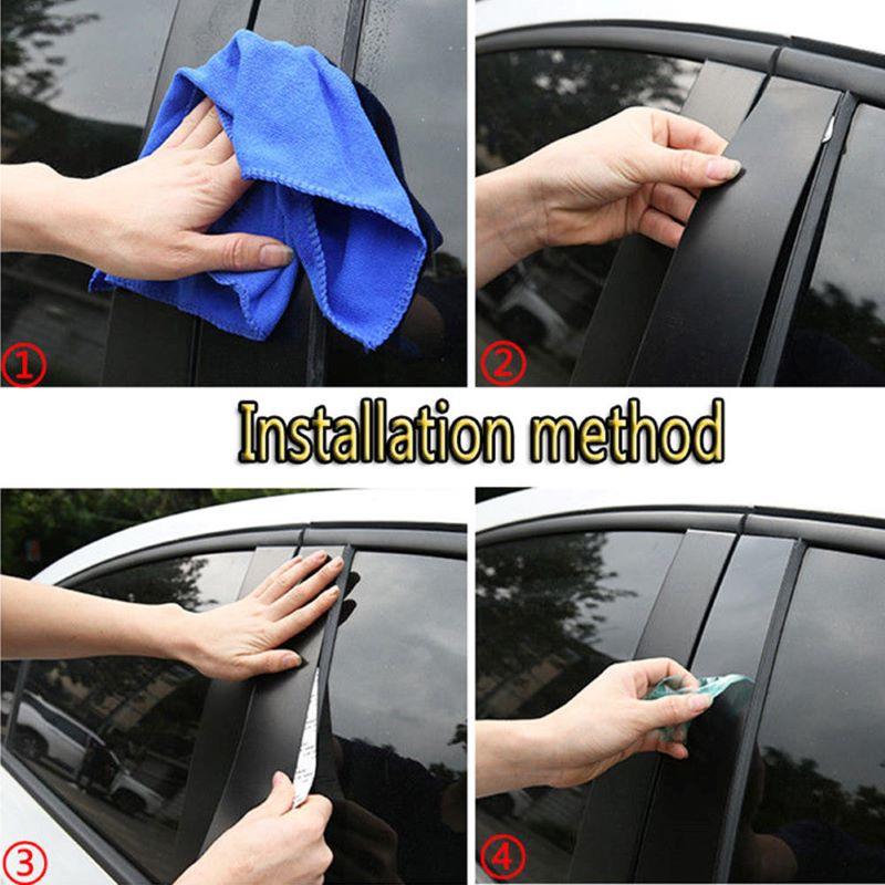 Подходит для Honda HRV HR-V 2016-углеродное волокно, черная автомобильная оконная дверная колонна, BC, стойка, крышка, накладка, зеркальный эффект, ПК