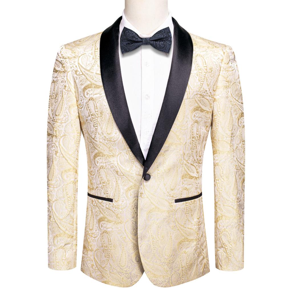 Men's Floral Dress Suit Luxury Embroidered Wedding Blazer Dinner Tuxedo Jacket
