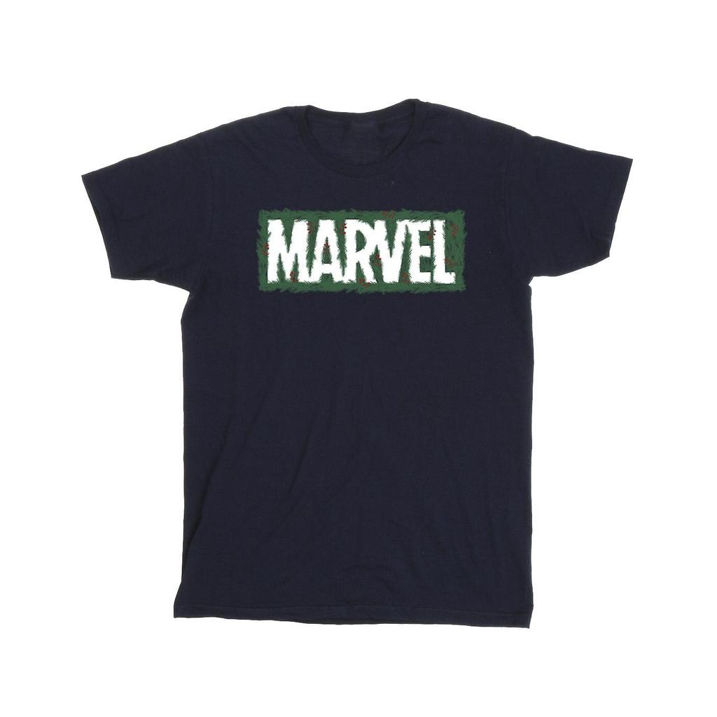 Marvel Mens Holly Logo T-Shirt