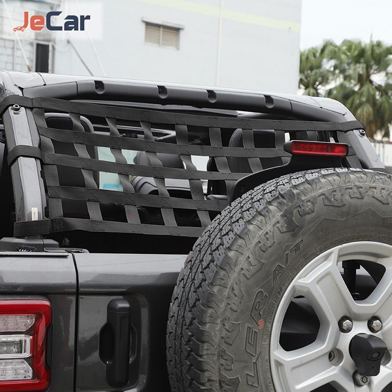 JeCar Car Roof Multifunction Trunk Mesh Cargo Top Bed Rest Storage Net For Jeep Wrangler TJ JK JL 2007 Up Exterior