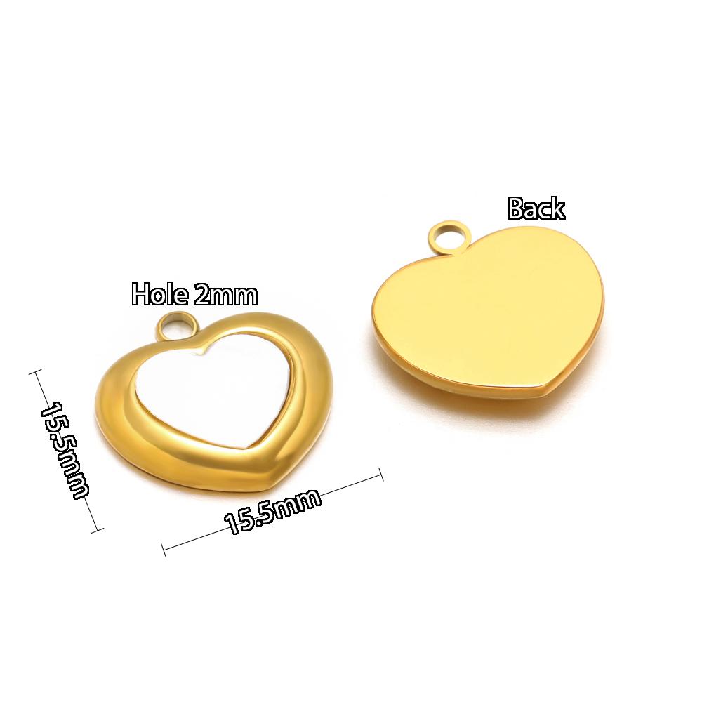 5pcs Stainless Steel Heart Shell Charms Butterfly Pendants for DIY Jewelry Supplies Women Necklace Findings Earrings Making