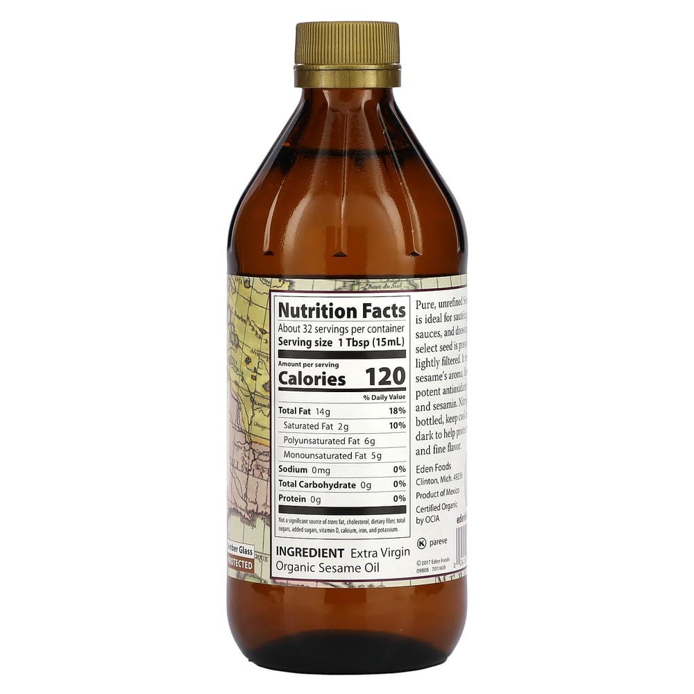 Нерафинированное кунжутное масло Eden Foods, 16 жидких унций (473 мл)