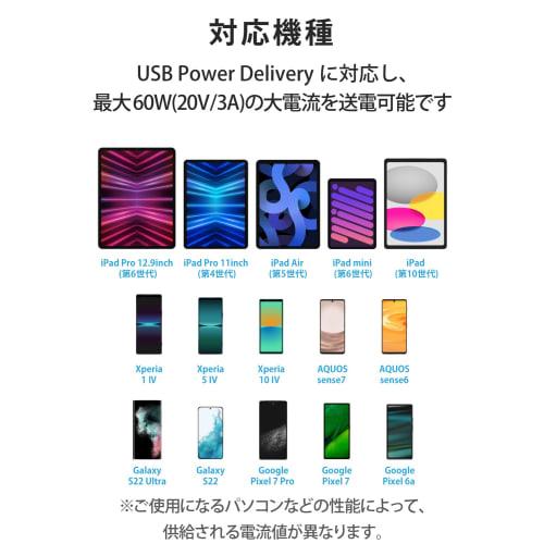 Elecom Кабель USB-C и USB-C 60 Вт, совместимый с USB PD, 1,5 м. Изготовлен из силиконового материала. Гладкий. Нелегко сломать и запутать. [Совместим с MacBook Air Pro/i