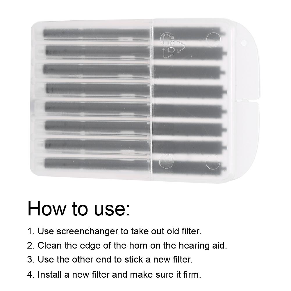 8Pcs Box Disposable Hearing Aid Protection Earwax Guards Filters Hearing Assistance Black